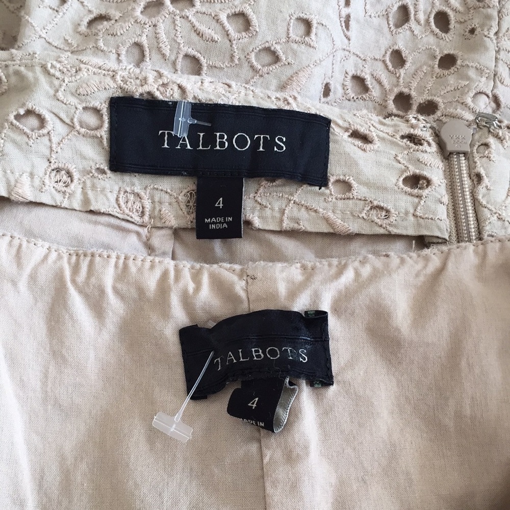 Talbots 100% Cotton Eyelet Sleeveless Skirt Set Size 4 - Picture 10 of 15